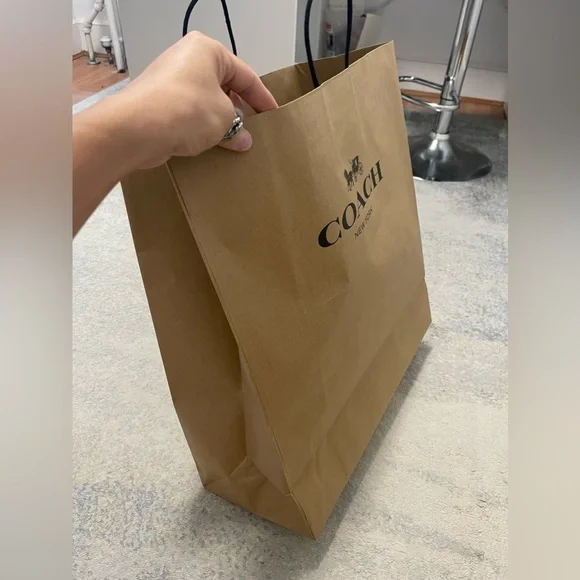 Brand New Size Large Coach Signature Paper Shopping Tote Bag 18.5” X 18” X 6.8” - Picture 3 of 8